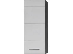Linebad Badkamerkast 1 Deur Gerookt Zilver, Wit Hoogglans.-Trendteam Outlet