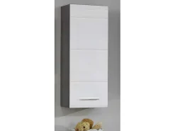 Linebad Badkamerkast 1 Deur Gerookt Zilver, Wit Hoogglans.-Trendteam Outlet