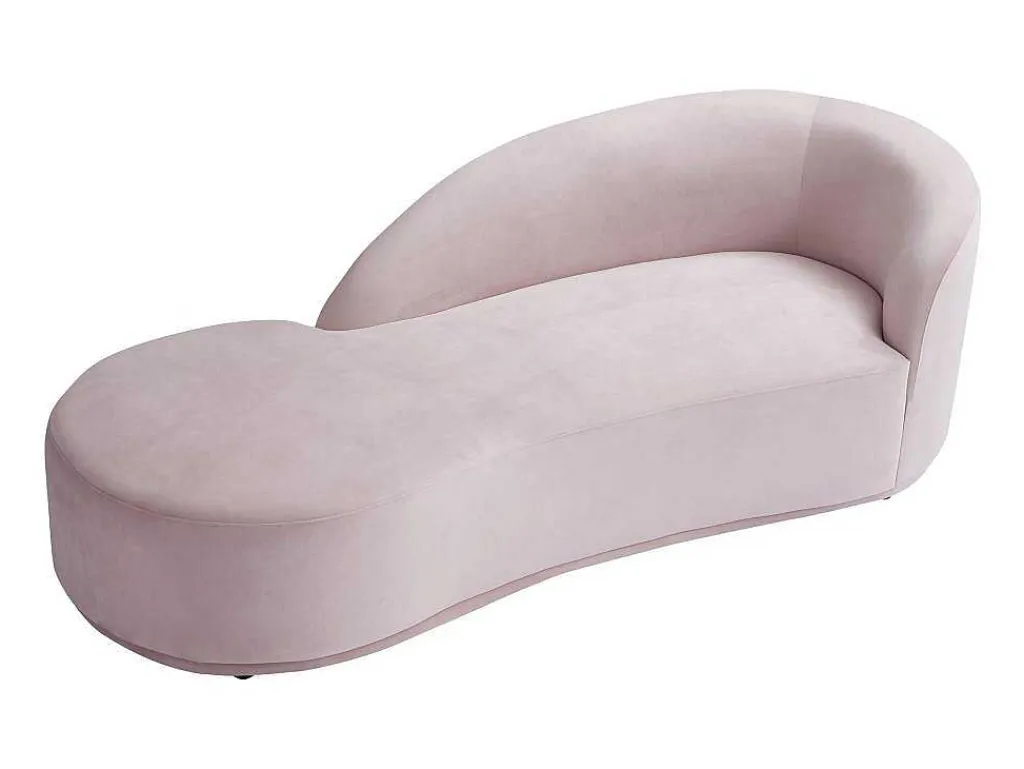 Linkse Chaise Longue Met Bekleding In Roze Fluweel Lonigo Van-PASCAL MORABITO Outlet