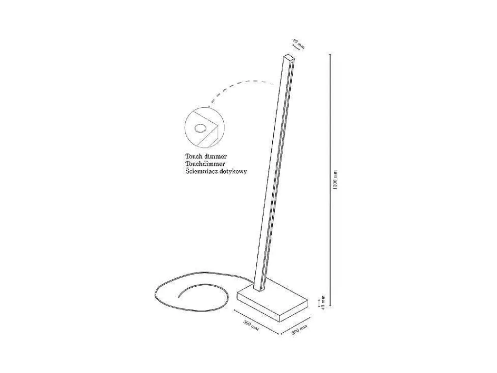 Linus Vloerlamp, Eiken Geolied, 20X30X150 Cm,-EPIKASA Online