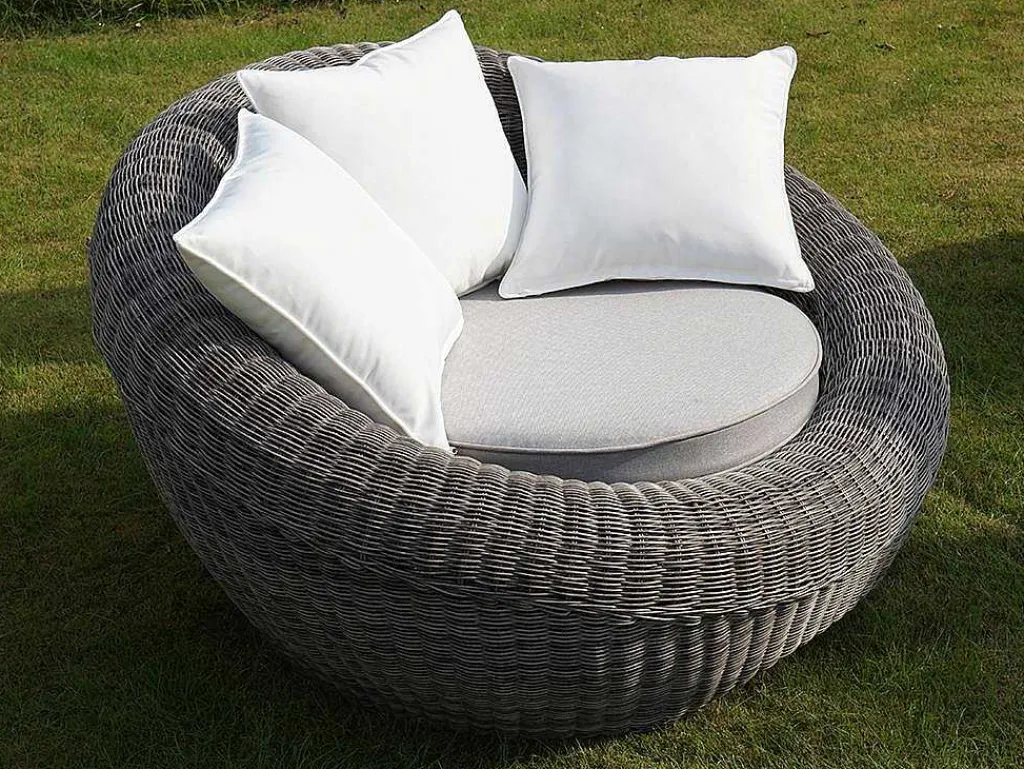 Loungeset Van Geweven Hars - Grijs - Zitbank, 2 Fauteuils En Salontafel - Whiteheaven-MYLIA Sale