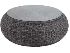 Loungeset Van Geweven Hars - Grijs - Zitbank, 2 Fauteuils En Salontafel - Whiteheaven-MYLIA Sale