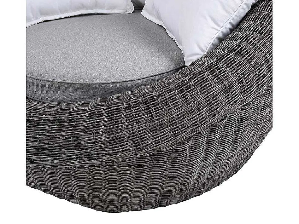 Loungeset Van Geweven Hars - Grijs - Zitbank, 2 Fauteuils En Salontafel - Whiteheaven-MYLIA Sale