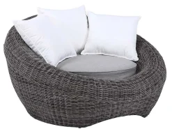 Loungeset Van Geweven Hars - Grijs - Zitbank, 2 Fauteuils En Salontafel - Whiteheaven-MYLIA Sale
