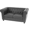 Luxe 2-Zitsbank Edinburgh, Ronde Poten, Zwart-Vente-unique New