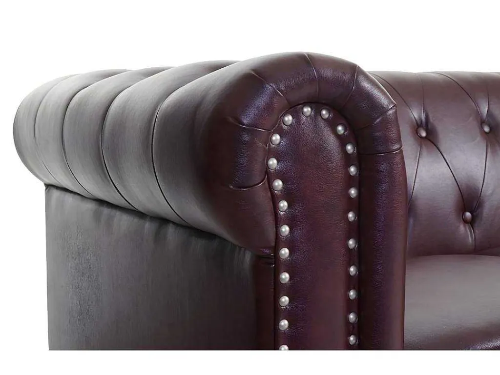 Luxe 2-Zitsbank Edinburgh, Ronde Poten, Roodbruin-Vente-unique