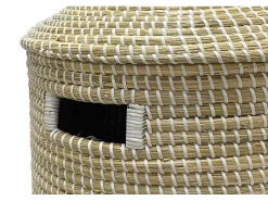 Mand Van Zeegras Met Deksel - D39 X H71 - Naturel - Juvami-OZAIA Sale