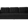 Marino Bank 3 Persoons Velours Zwart.-Vente-unique New