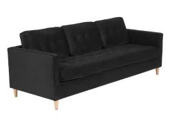 Marino Bank 3 Persoons Velours Zwart.-Vente-unique New
