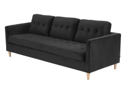 Marino Bank 3 Persoons Velours Zwart.-Vente-unique New