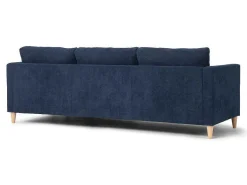 Marino Bank, Chaise Longue Naar Rechts Of Links Gedraaid In Fluweel Blauw.-Vente-unique Best