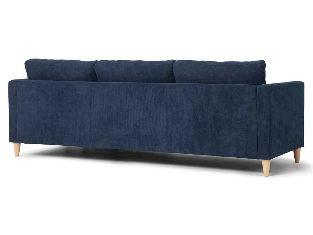 Marino Bank, Chaise Longue Naar Rechts Of Links Gedraaid In Fluweel Blauw.-Vente-unique Best