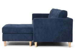 Marino Bank, Chaise Longue Naar Rechts Of Links Gedraaid In Fluweel Blauw.-Vente-unique Best
