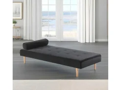 Marino Dagbed Velours Zwart.-Vente-unique New