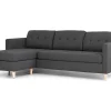 Marino 3-Zitsbank Met Chaise Longue Links Stof Donkergrijs.-Vente-unique Clearance
