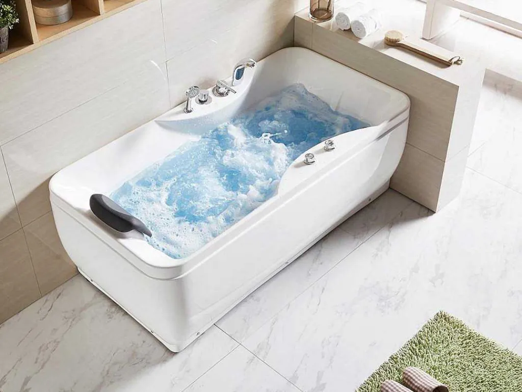 Massagebad - 1 Persoon - 150 X 75 X 59 Cm - Hoek Rechts - Gavino-Shower & Design Discount
