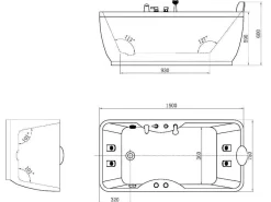 Massagebad Gavino - 1 Persoon - 75X150Xh65Cm - Linkse Hoek-Shower & Design Online