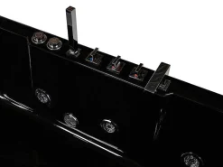 Massagebad Met Glazen Wand Aria Zwart - Persoons - 170*80*57Cm - Linkse Hoek-Shower & Design New