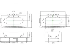 Massagebad Met Glazen Wand En Ledverlichting Dyona - 260L - 1 Persoon - 170*85*58Cm - Balneo Therapie-Shower & Design Outlet