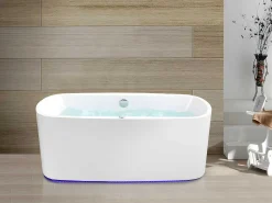 Massagebad Met Ledverlichting - Balneo Therapie Sirgao - 1 Persoon - 155L - 75X150Cm - Wit-Shower & Design Sale