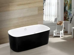 Massagebad Met Ledverlichting - Balneo Therapie Sirgao - 1 Persoon - 155L - 75X150Cm - Zwart-Shower & Design New