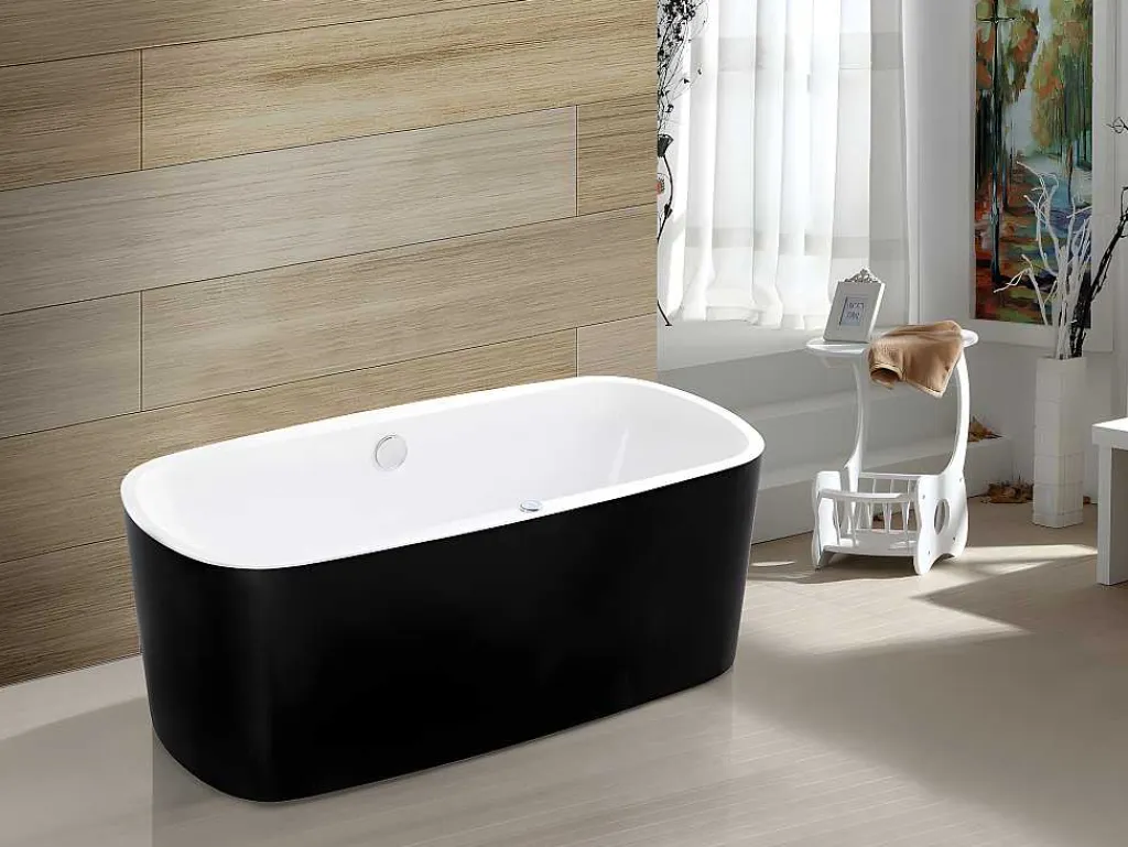 Massagebad Met Ledverlichting - Balneo Therapie Sirgao - 1 Persoon - 155L - 75X150Cm - Zwart-Shower & Design New