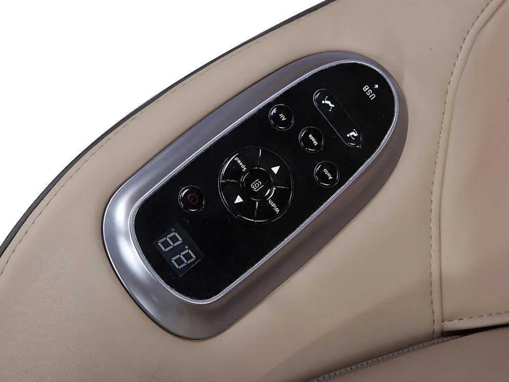 Massagestoel Kasou Van Kunstleer Met Led-Verlichting - Met Bluetooth - Beige-Vente-unique Clearance