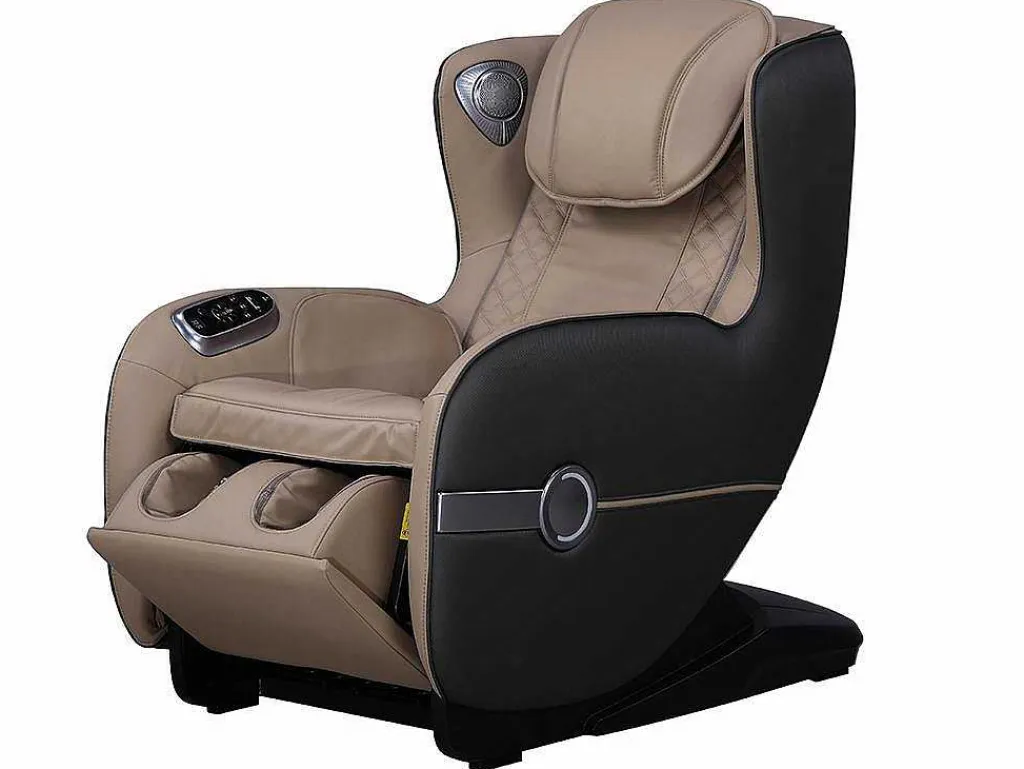 Massagestoel Kasou Van Kunstleer Met Led-Verlichting - Met Bluetooth - Beige-Vente-unique Clearance