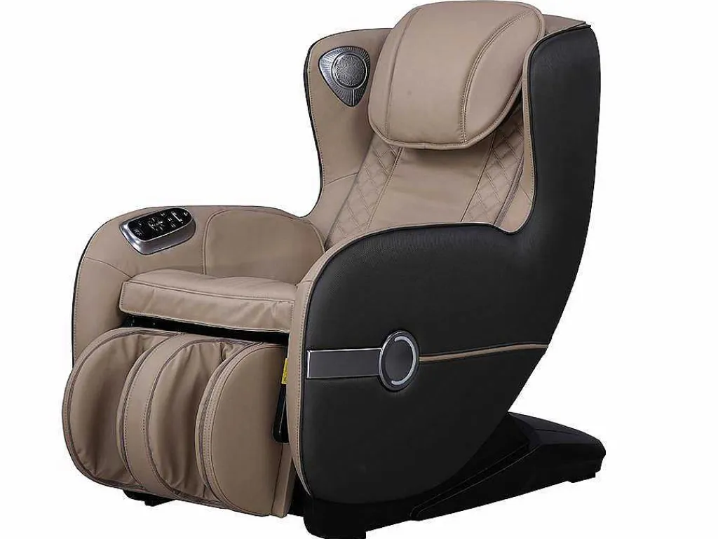 Massagestoel Kasou Van Kunstleer Met Led-Verlichting - Met Bluetooth - Beige-Vente-unique Clearance
