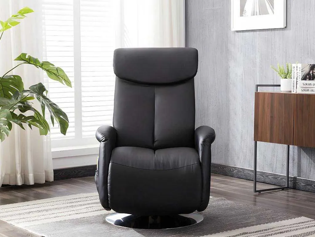 Massagestoel Kostas Van Kunstleer - Zwart-Vente-unique Hot