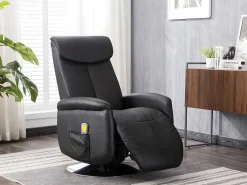 Massagestoel Kostas Van Kunstleer - Zwart-Vente-unique Hot