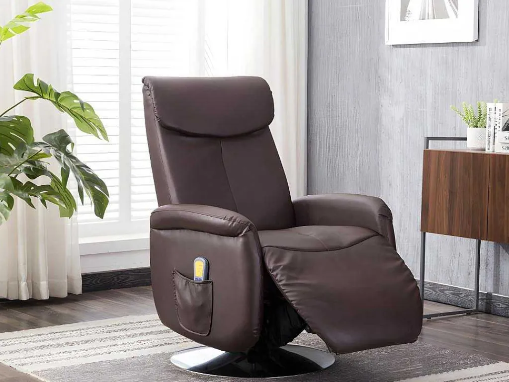 Massagestoel Kostas Van Kunstleer - Bruin-Vente-unique Sale