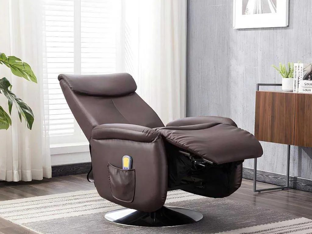 Massagestoel Kostas Van Kunstleer - Bruin-Vente-unique Sale