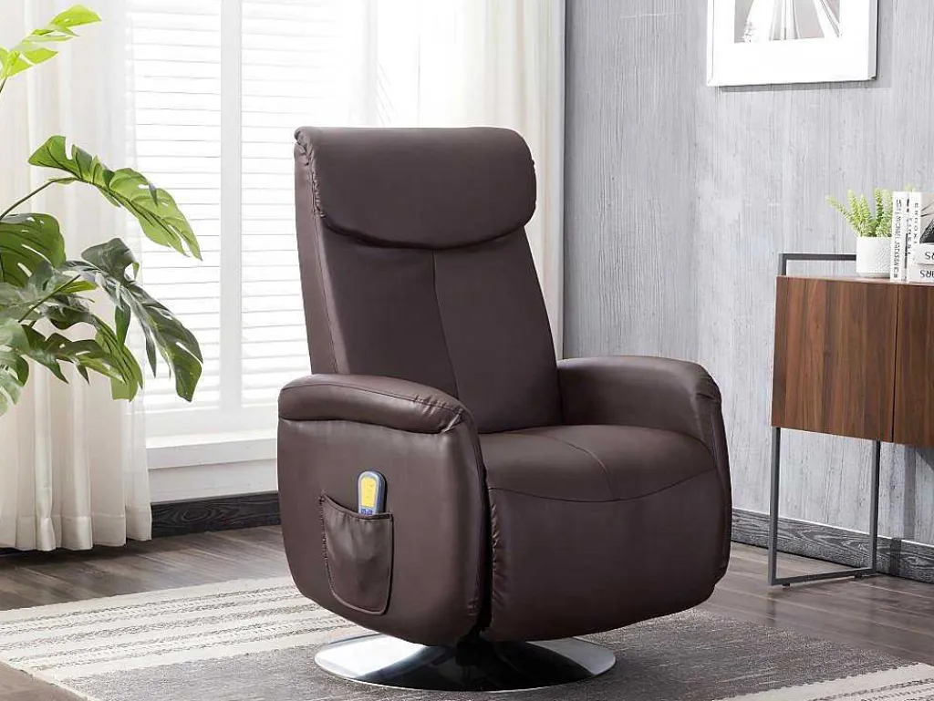 Massagestoel Kostas Van Kunstleer - Bruin-Vente-unique Sale