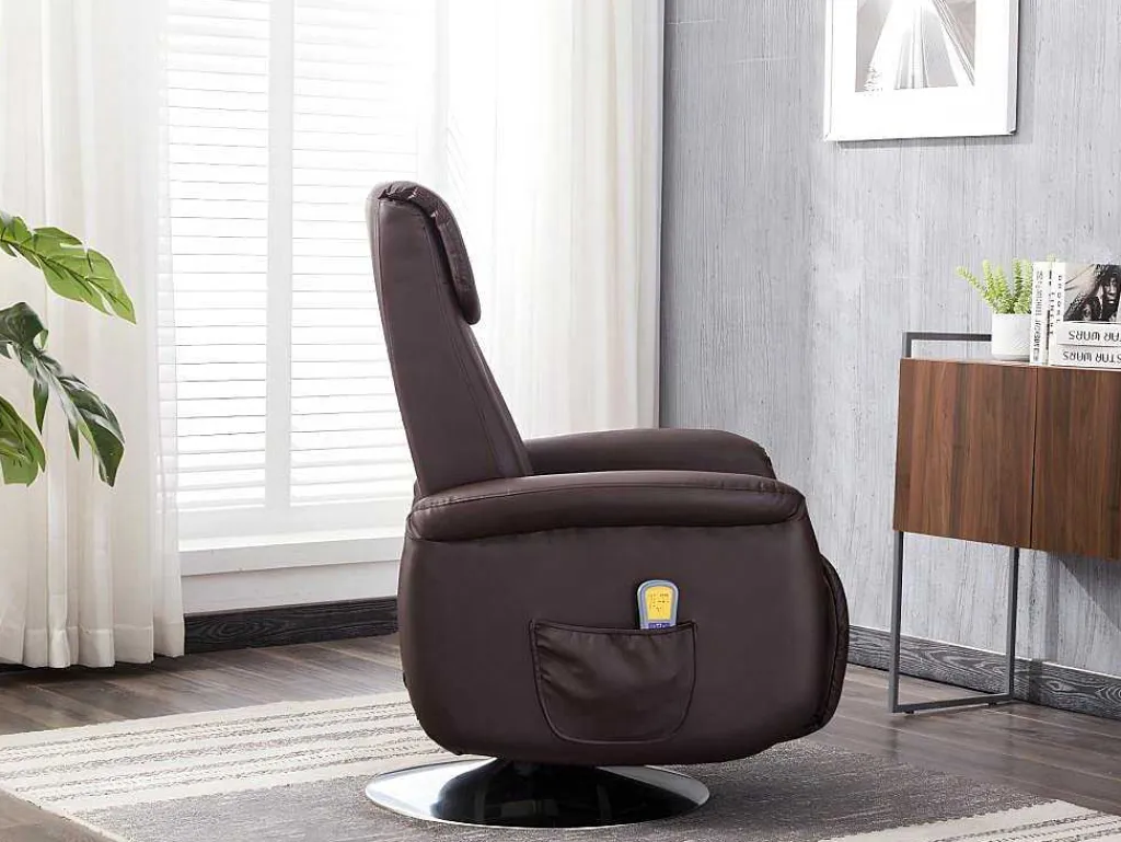 Massagestoel Kostas Van Kunstleer - Bruin-Vente-unique Sale