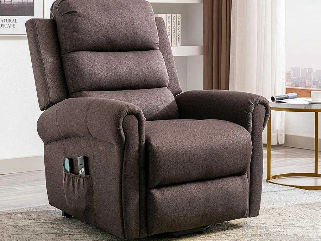 Massagestoel Met Elektrische Sta-Op Functie - Bruin - Lovari-Vente-unique Discount
