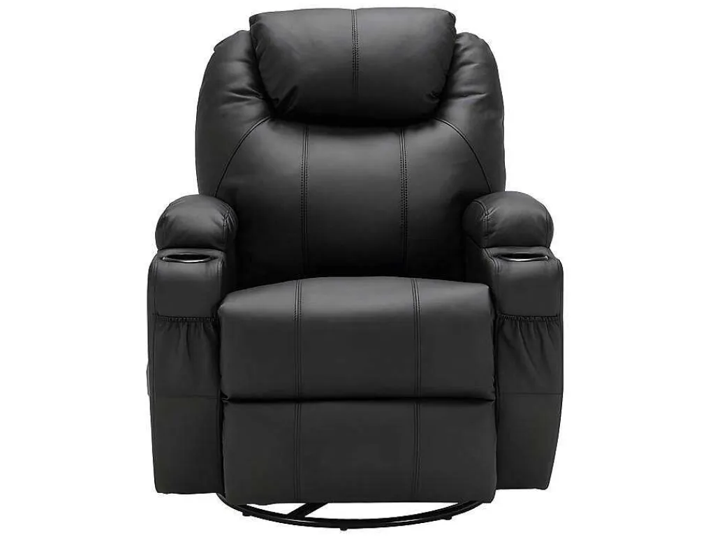 Massagestoel Van Kunstleer Silvano - Zwart-Vente-unique Best