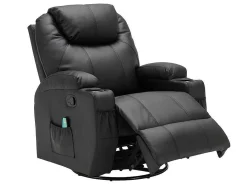 Massagestoel Van Kunstleer Silvano - Zwart-Vente-unique Best