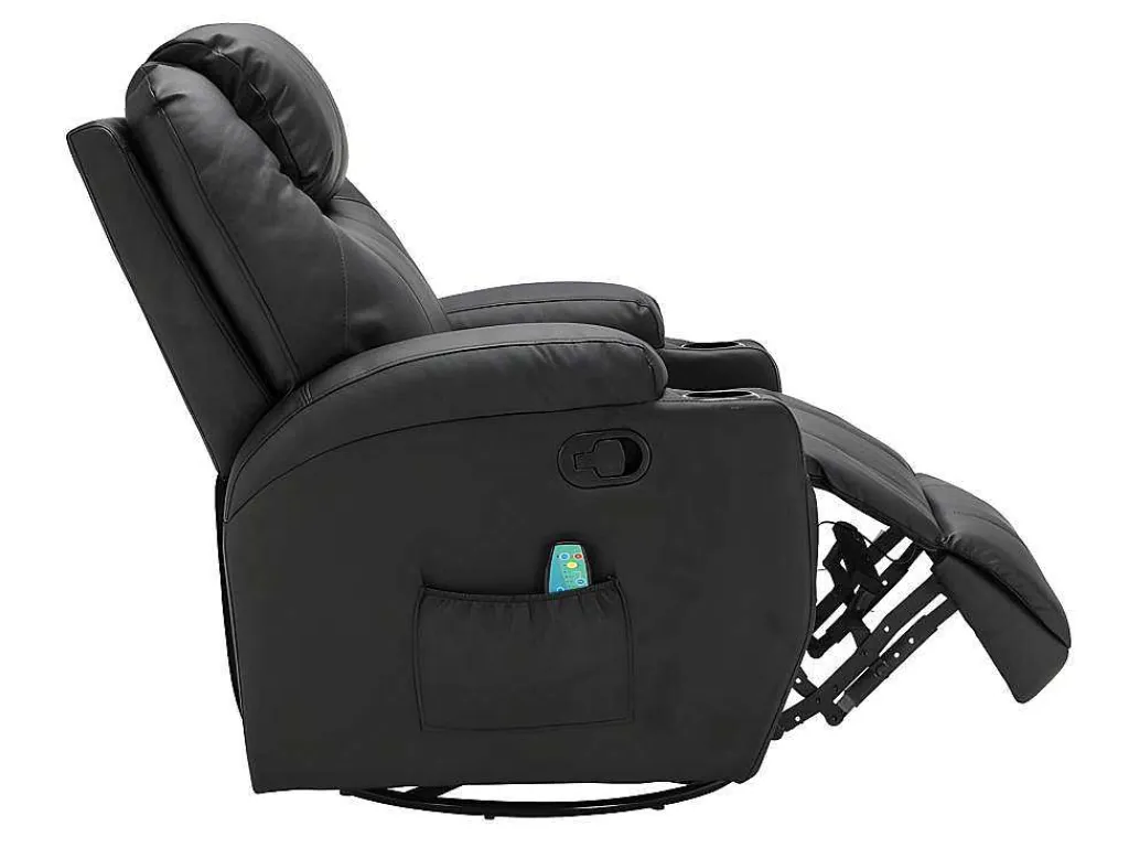 Massagestoel Van Kunstleer Silvano - Zwart-Vente-unique Best