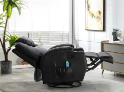 Massagestoel Van Kunstleer Silvano - Zwart-Vente-unique Best