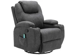 Massagestoel Van Stof Silvano - Grijs-Vente-unique Discount