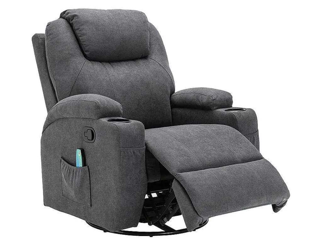 Massagestoel Van Stof Silvano - Grijs-Vente-unique Discount
