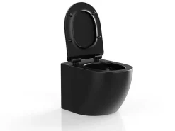 Mat Zwarte Hang-Wc Van Keramiek Zonder Rand - Javoine-Vente-unique Outlet