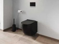 Mat Zwarte Hang-Wc Van Keramiek Zonder Rand - Javoine-Vente-unique Outlet