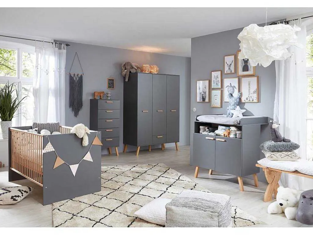 Matsbaby Luiertafel 2 Deuren, 1 Open Vak Grijs.-Vente-unique