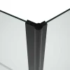 Matzwart Badscherm Met Handdoekhouder En Draaibare Retour - (70 + 30) X 140 Cm - Primael-Shower & Design Online