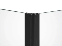 Matzwart Badscherm Met Handdoekhouder En Draaibare Retour - (70 + 30) X 140 Cm - Primael-Shower & Design Online