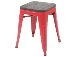 Mcw-A73 Kruk Incl. Houten Zitting, Rood-Vente-unique