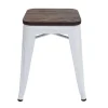 Mcw-A73 Kruk Incl. Houten Zitting, Wit-Vente-unique New