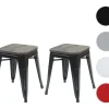 Mcw-A73 Kruk (Set Van 2) Houten Zitting, Zwart-Vente-unique Outlet